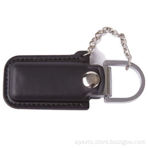 Black Leather USB Flash Drives, Customized Packaging Types/Logos Accepted, 256MB to 32GB